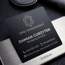 Engraved Square Metal Business Cards