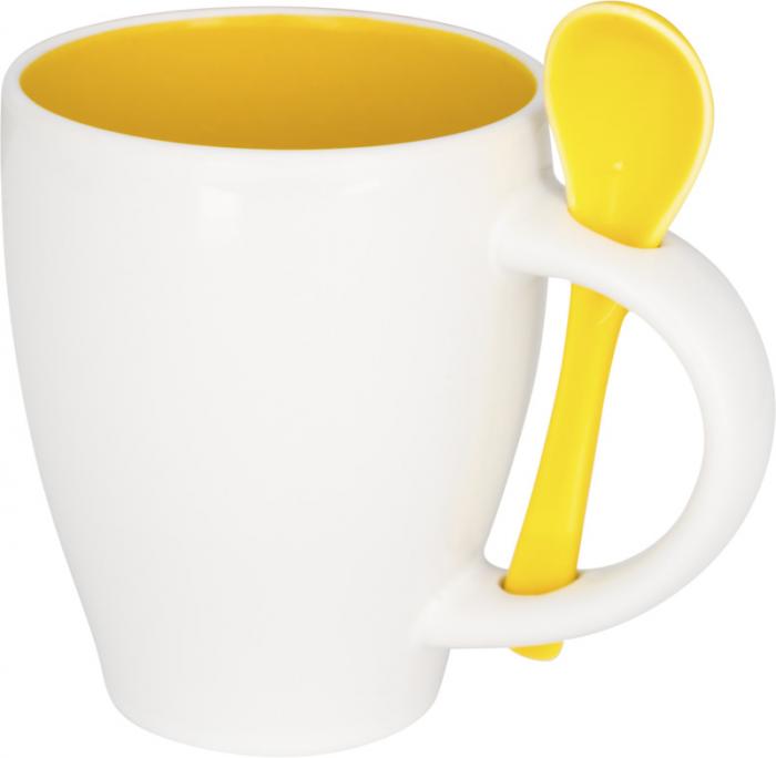 Ceramic Mug With Spoon 250ml