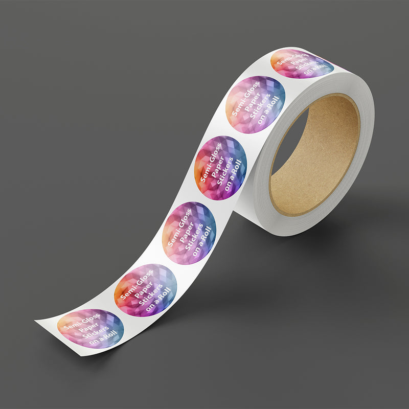 Semi-Gloss Paper Stickers on a Roll