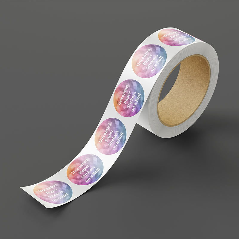 Uncoated Paper Stickers on a Roll