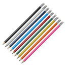 Alegra Pencils + Eraser with 1 Colour Print